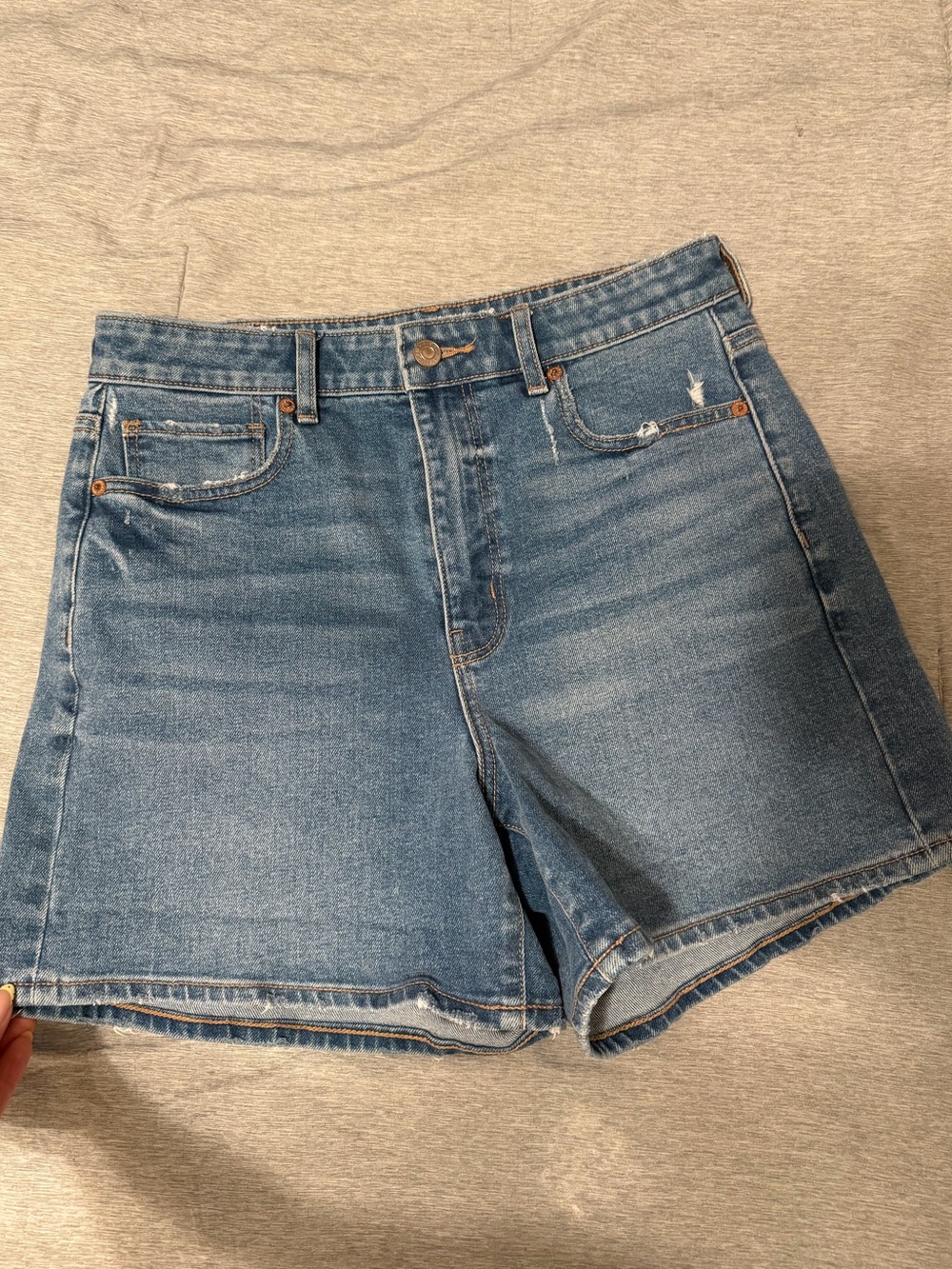 Classic Mid-Rise Blue Denim Jean Shorts for Women